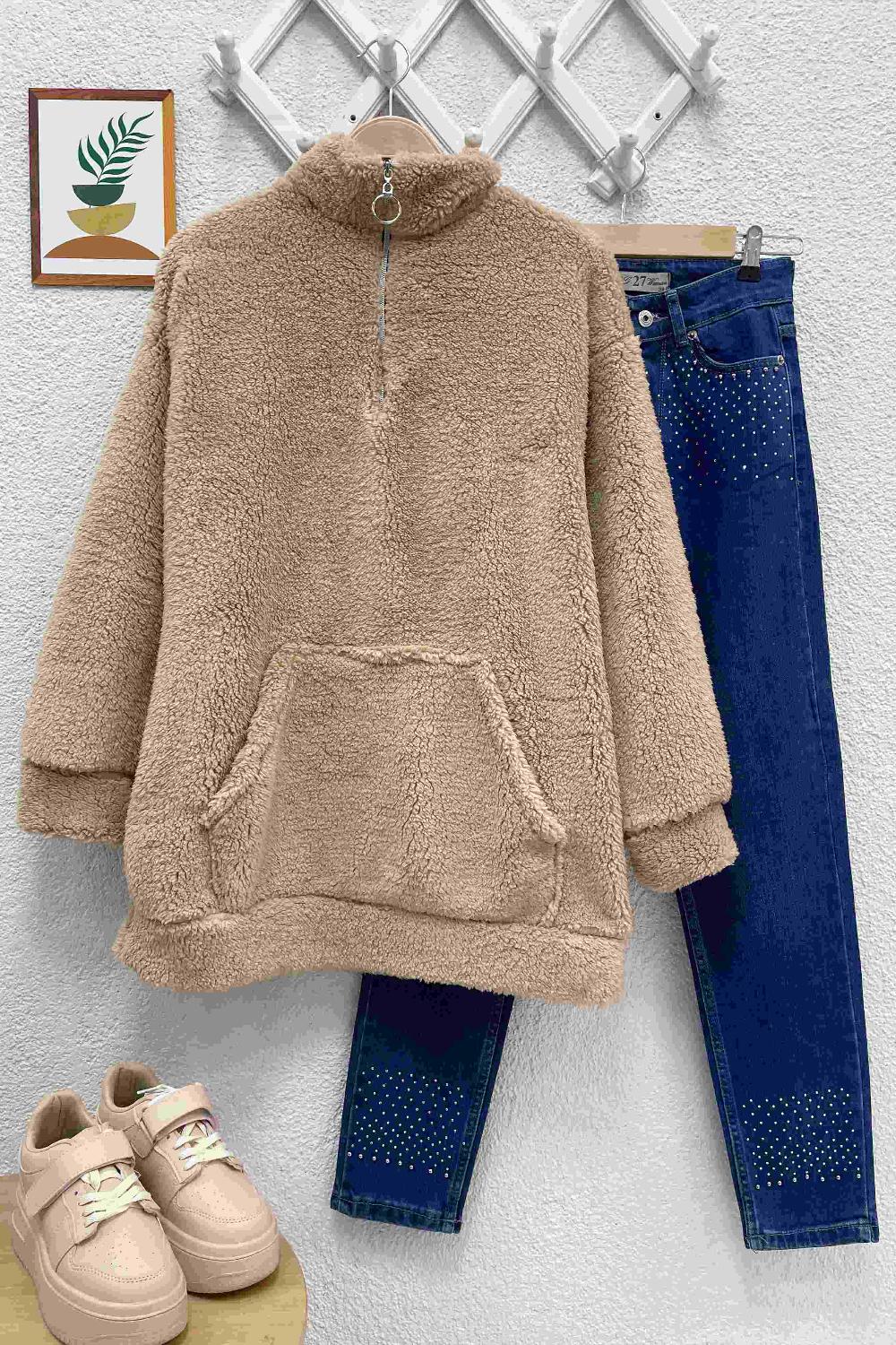 KUZU PELUŞ SWEATSHİRT