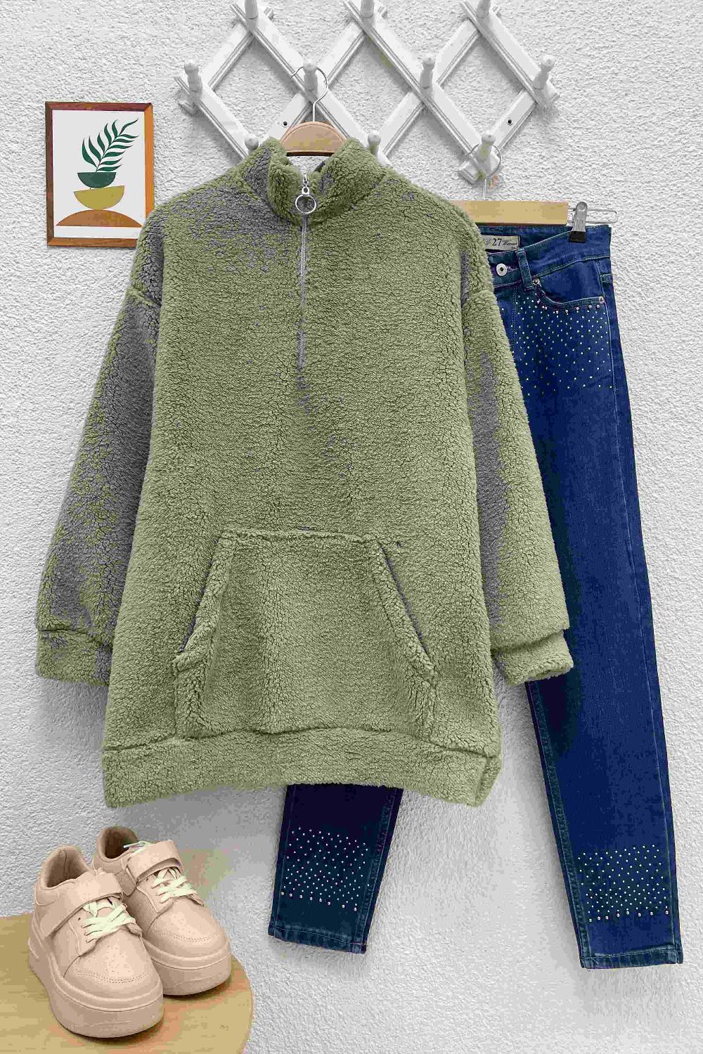 KUZU PELUŞ SWEATSHİRT