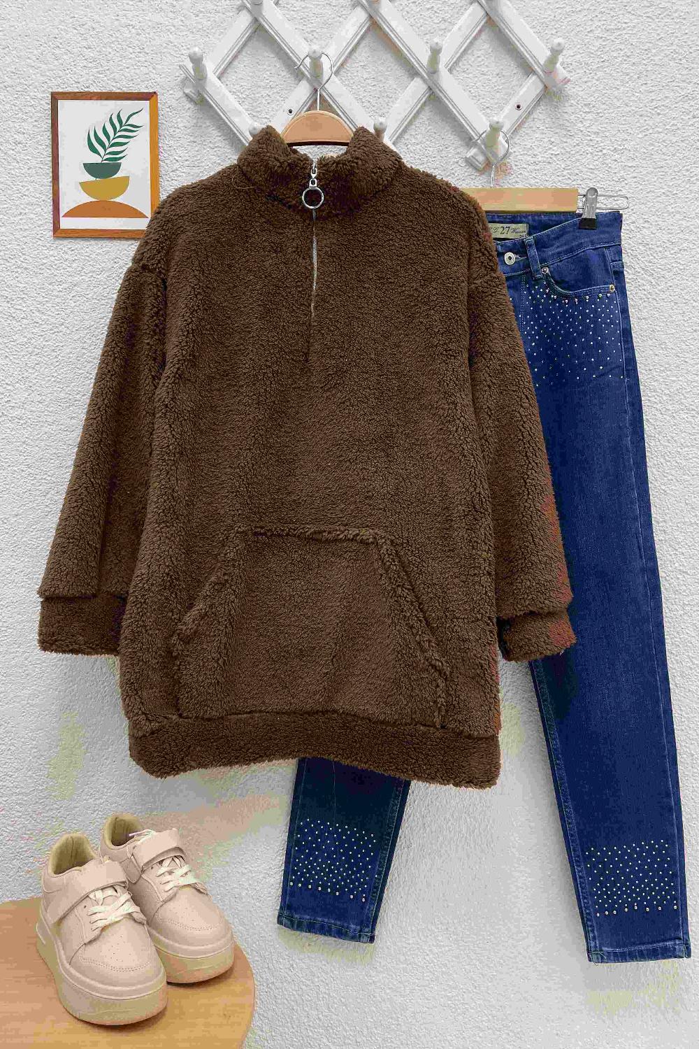 KUZU PELUŞ SWEATSHİRT