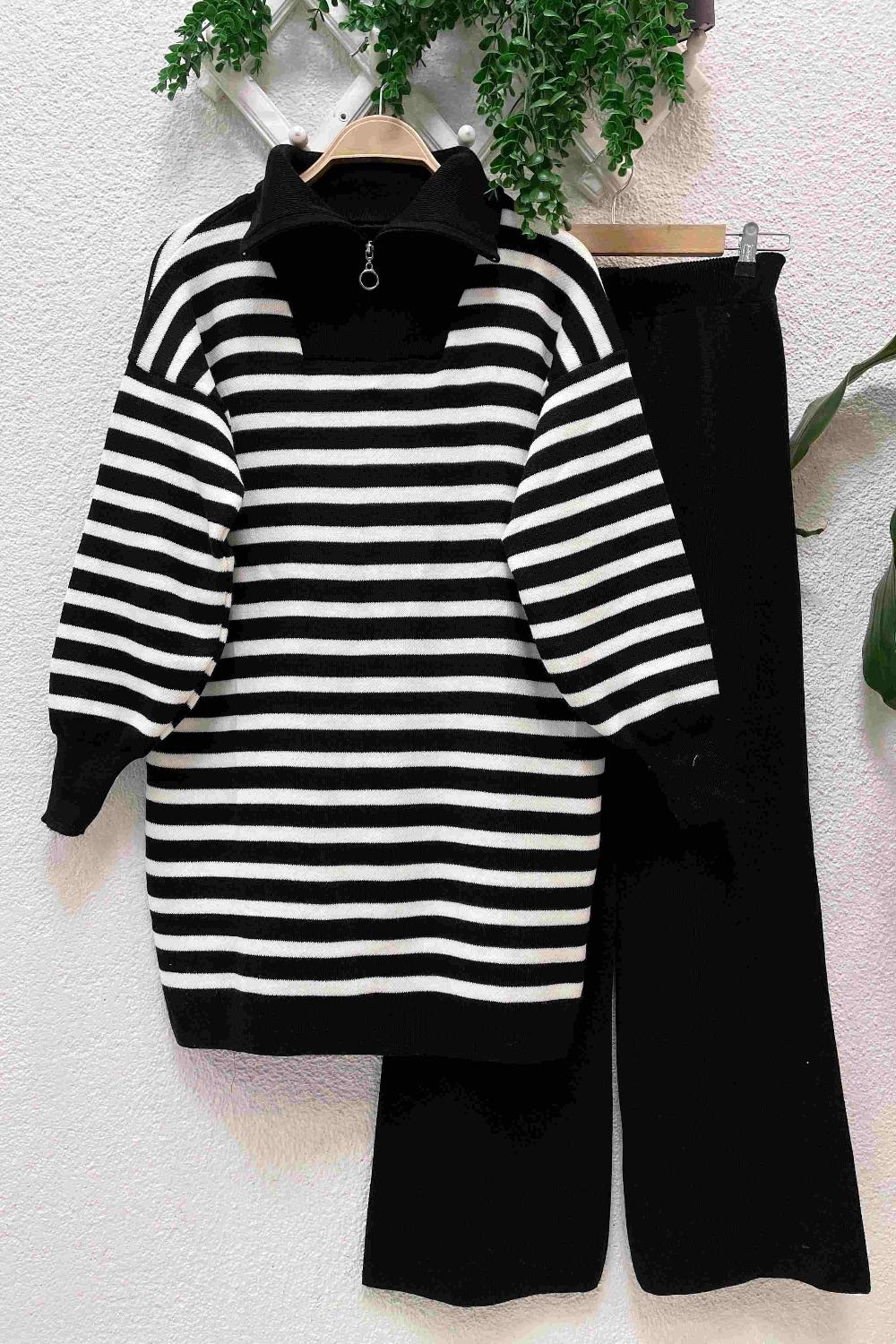 ÇIZGILI  FERMUARLI TAKIM