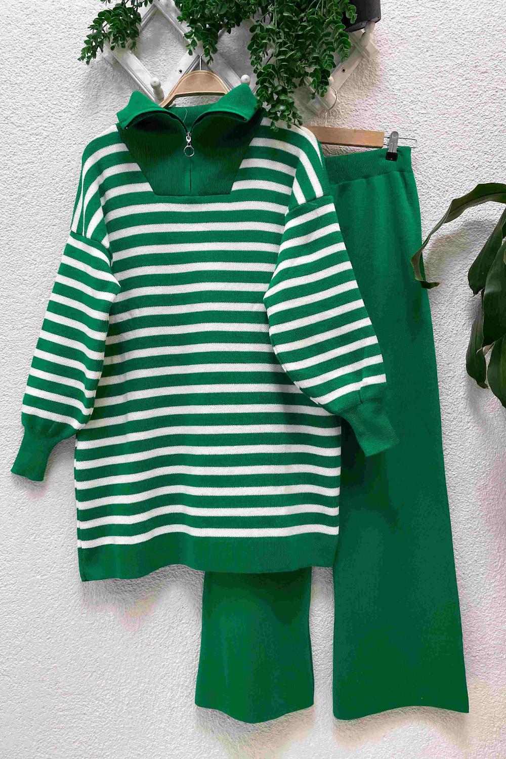 ÇIZGILI  FERMUARLI TAKIM