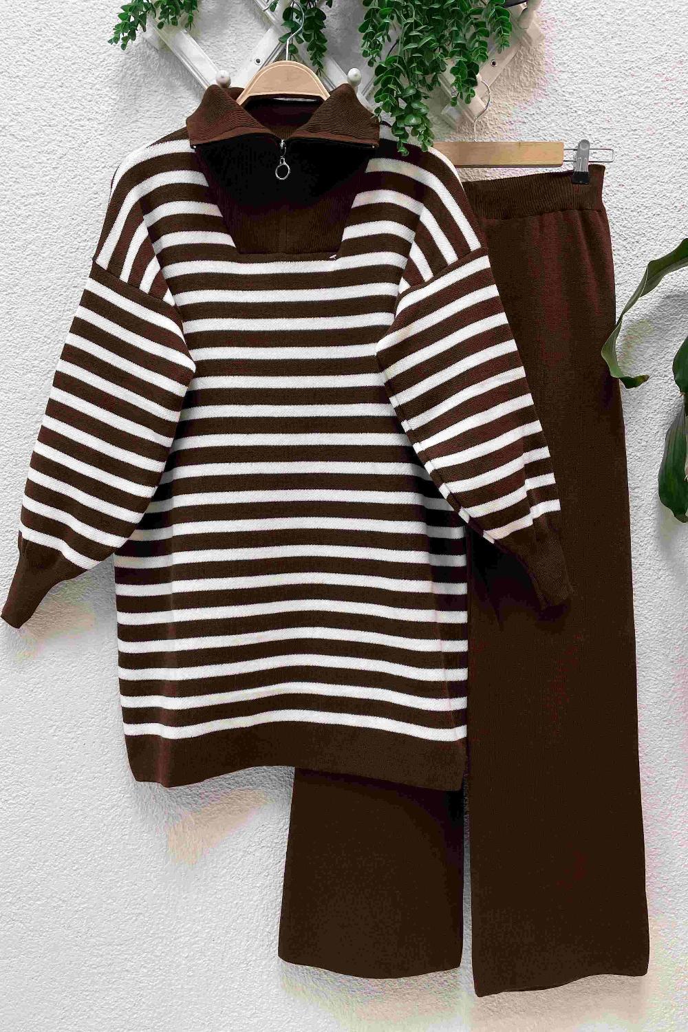 ÇIZGILI  FERMUARLI TAKIM