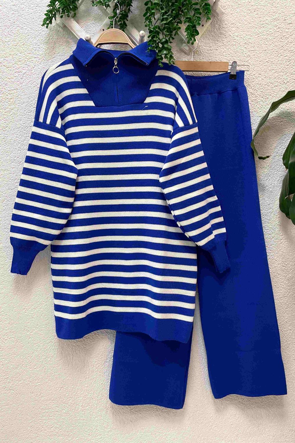 ÇIZGILI  FERMUARLI TAKIM