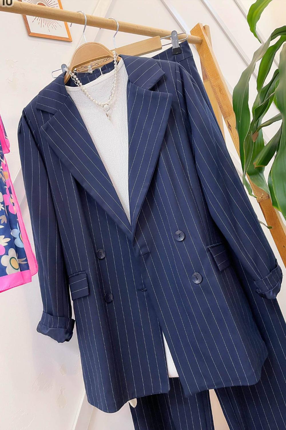 ÇİZGİLİ CEKET TAKIM