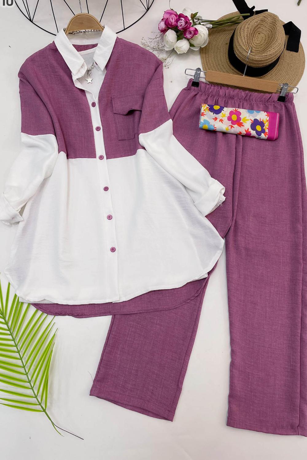 İKİ RENKLİ CEPLİ AEROBİN TAKIM