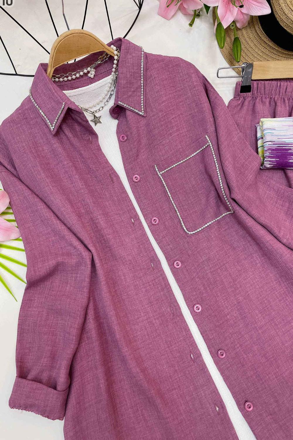 CEP VE YAKASI İŞLEMELİ TAKIM