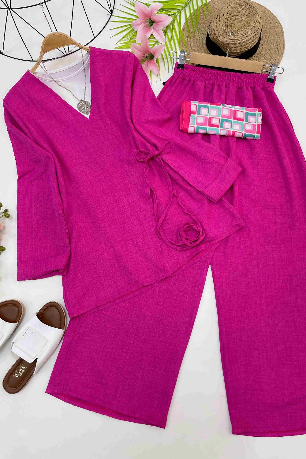 YANDAN BAĞLAMALI KİMONO TAKIM