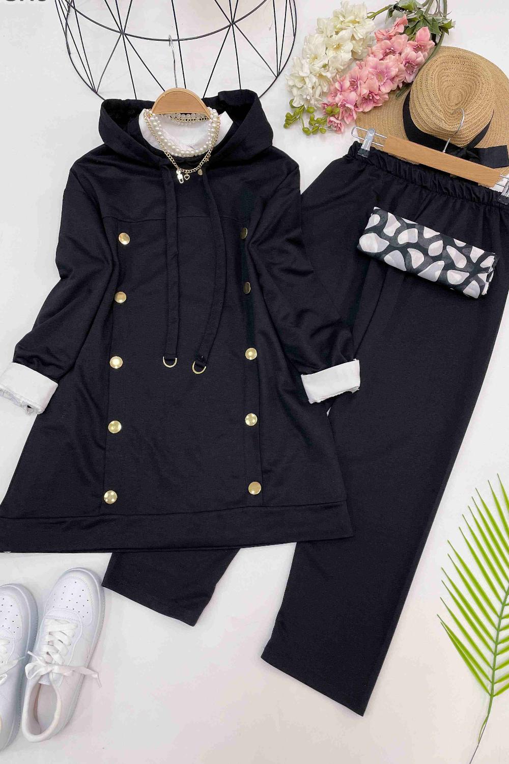 KAPŞONLU GOLD DÜĞMELİ SPOR TAKIM