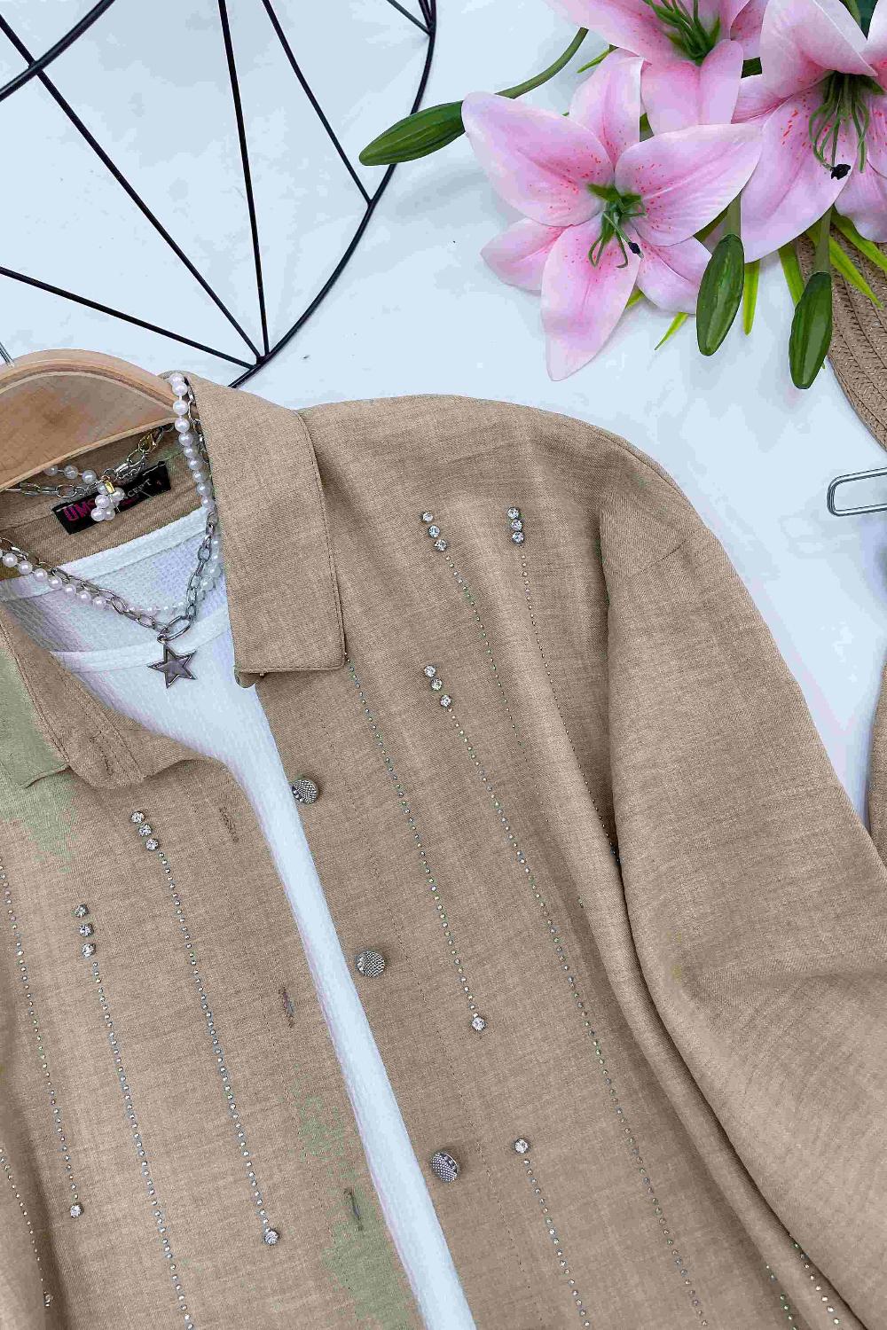 SUYOLU TAŞLI KETEN TAKIM