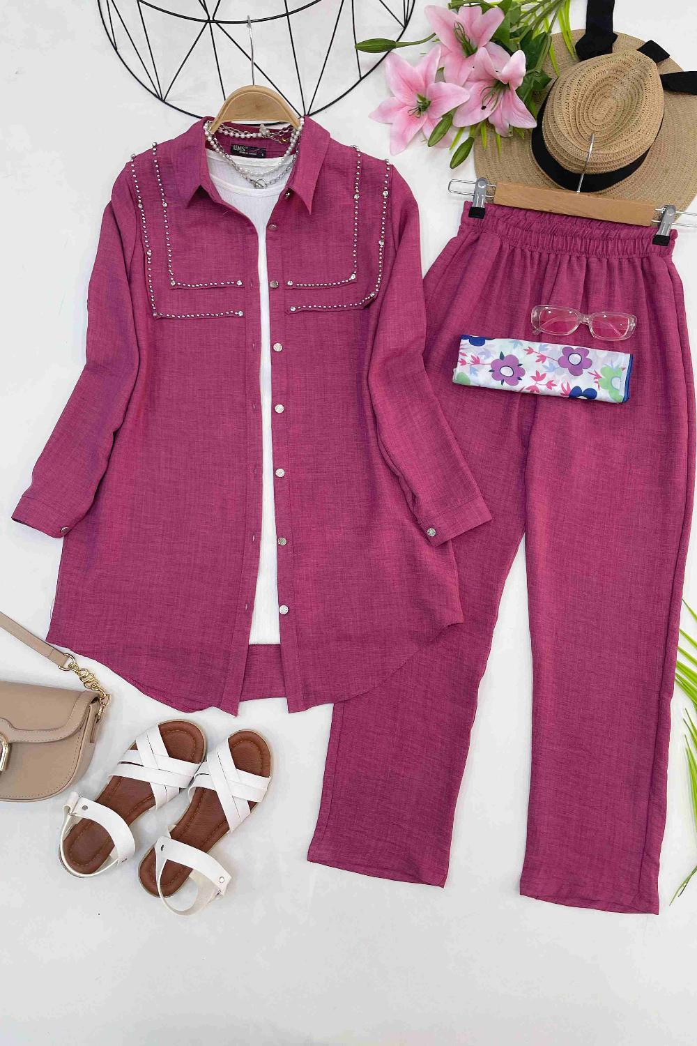 YAKA TAŞ İŞLEME KETEN TAKIM