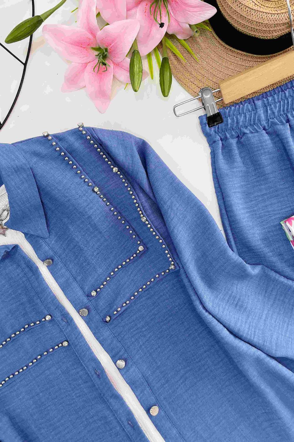 YAKA TAŞ İŞLEME KETEN TAKIM