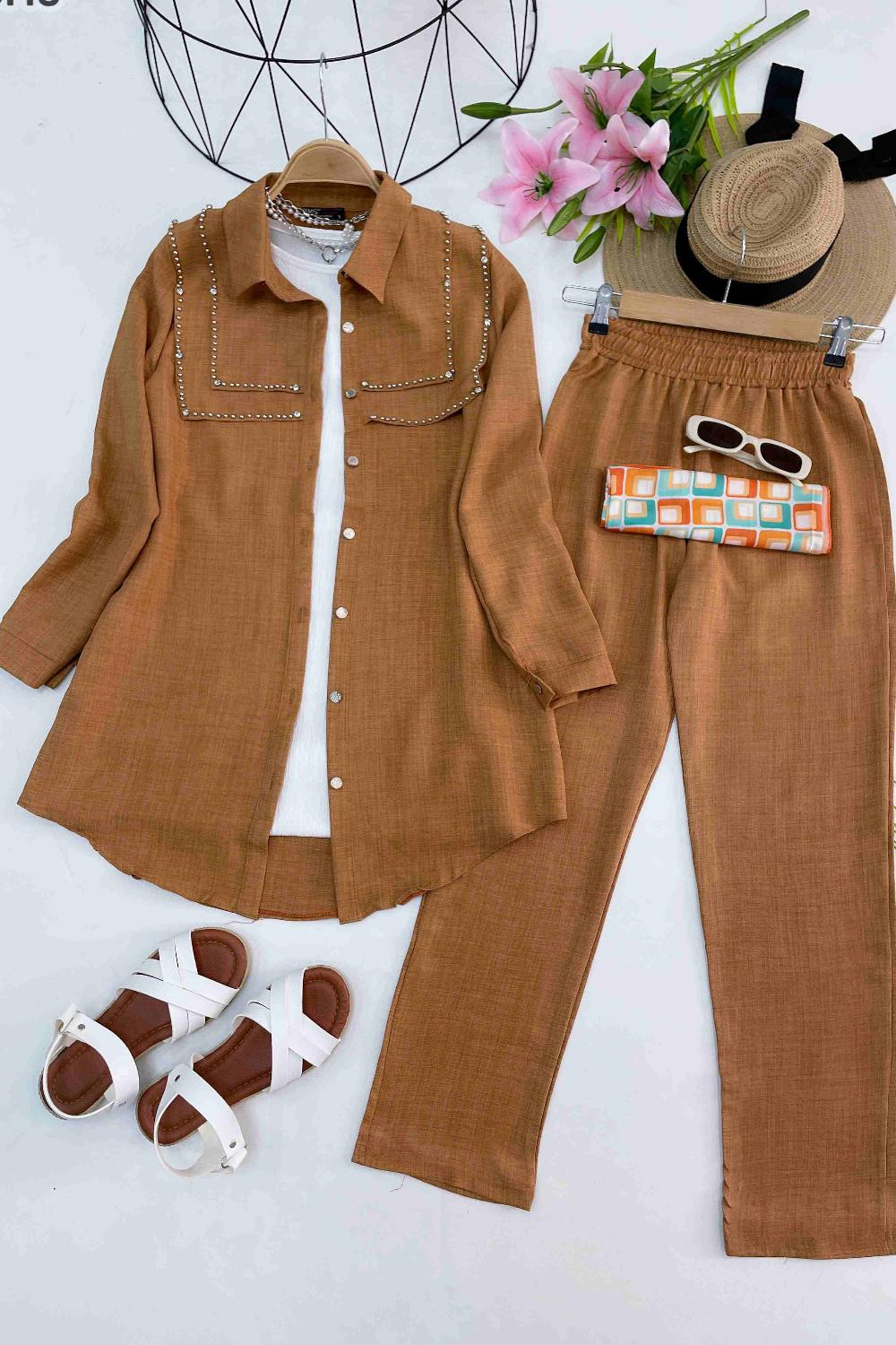 YAKA TAŞ İŞLEME KETEN TAKIM