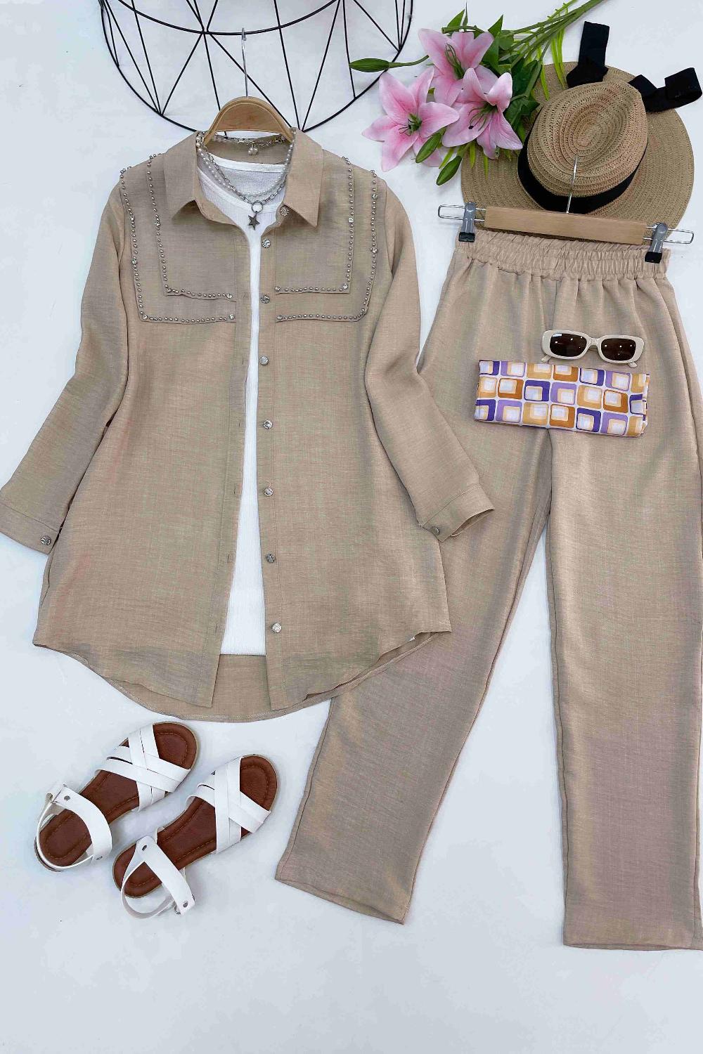 YAKA TAŞ İŞLEME KETEN TAKIM