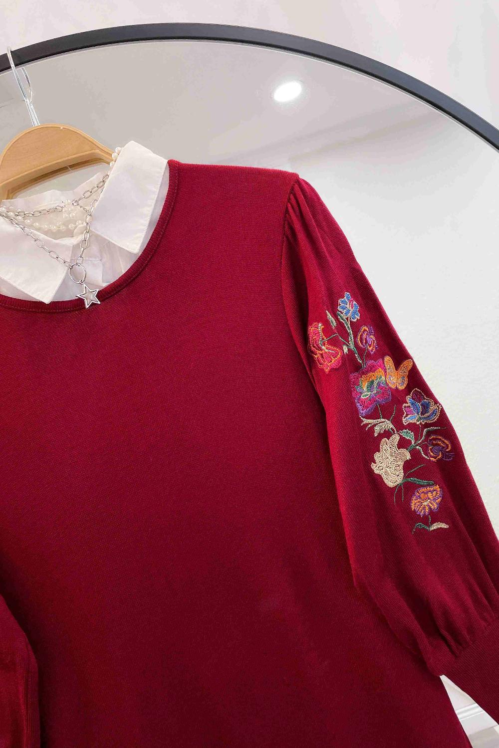 KOLU NAKIŞ TRİKO ELBİSE