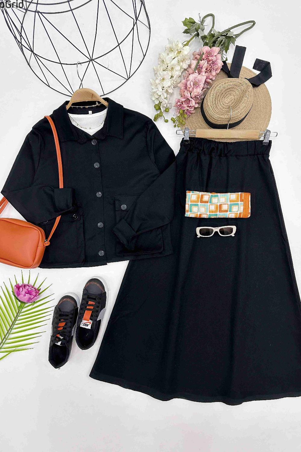 GABARDİN  ETEKLİ TAKIM