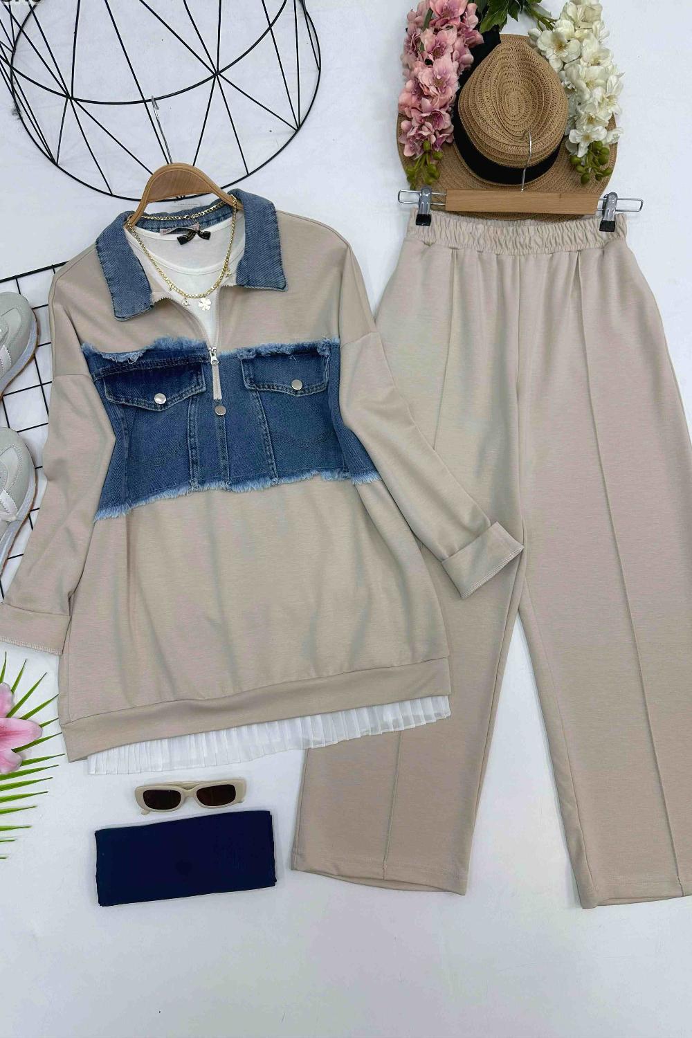 DENİM DETAYLI OYSH TAKIM