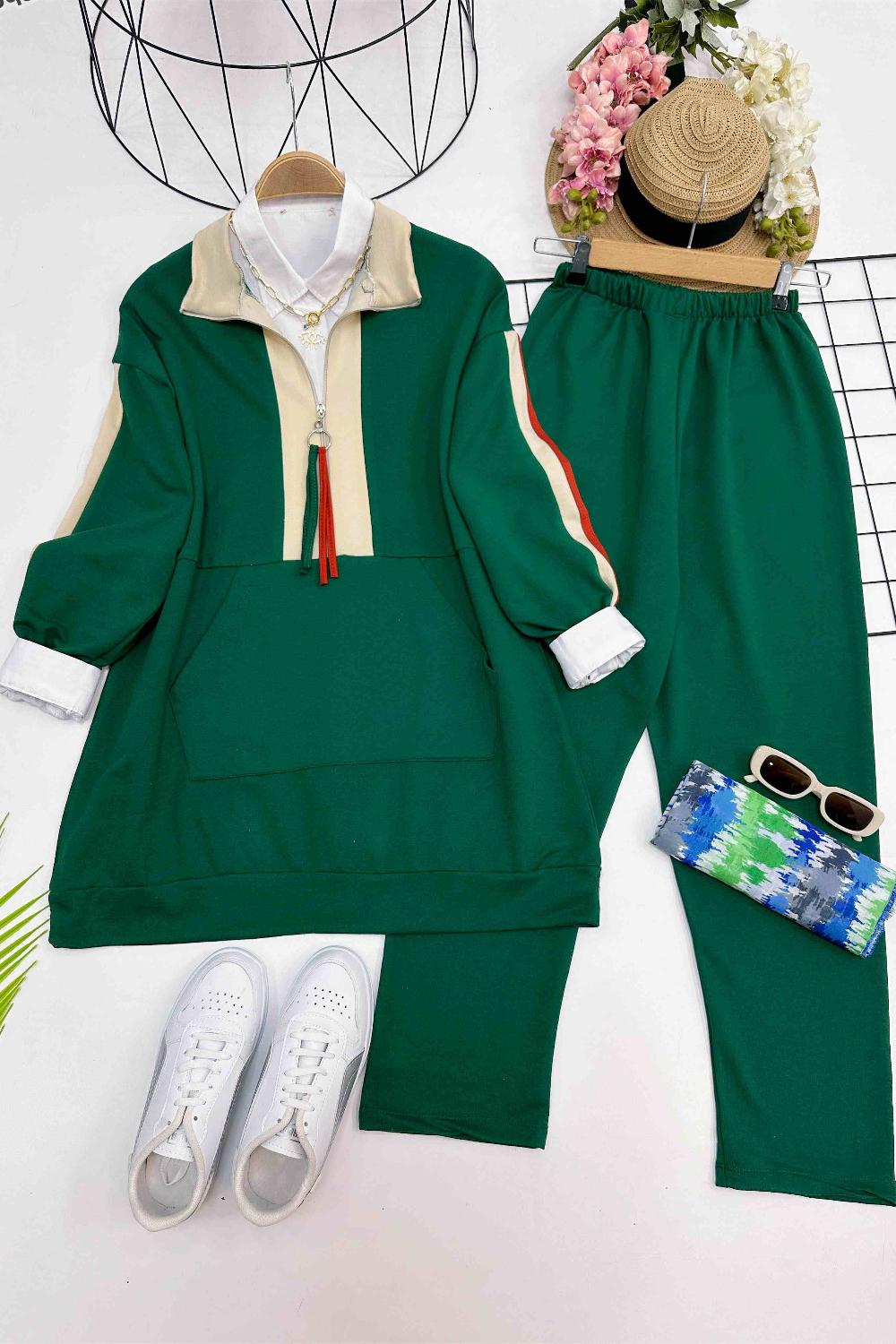 FERMUARI PÜSKÜL DETAYLI SPOR TAKIM