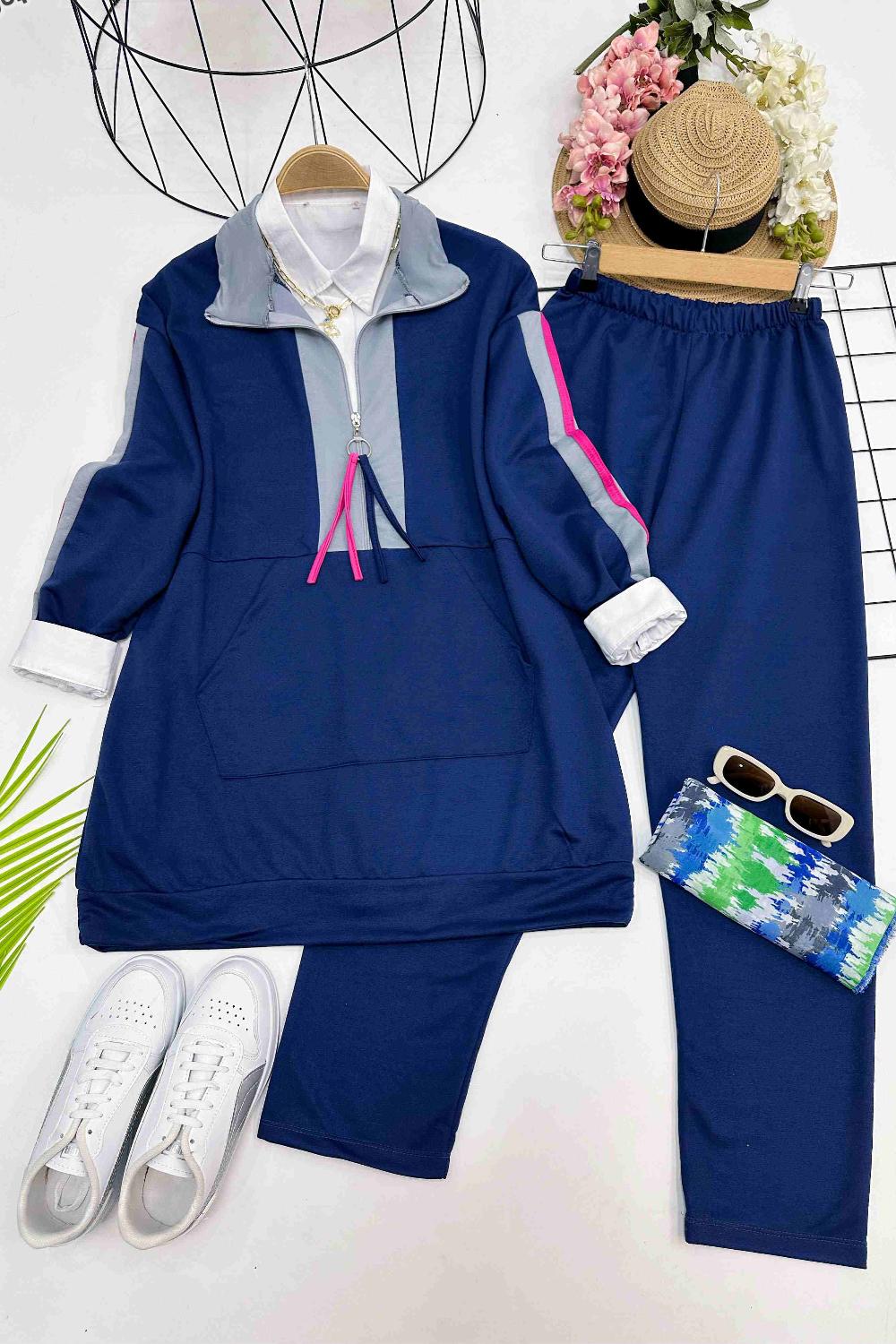 FERMUARI PÜSKÜL DETAYLI SPOR TAKIM