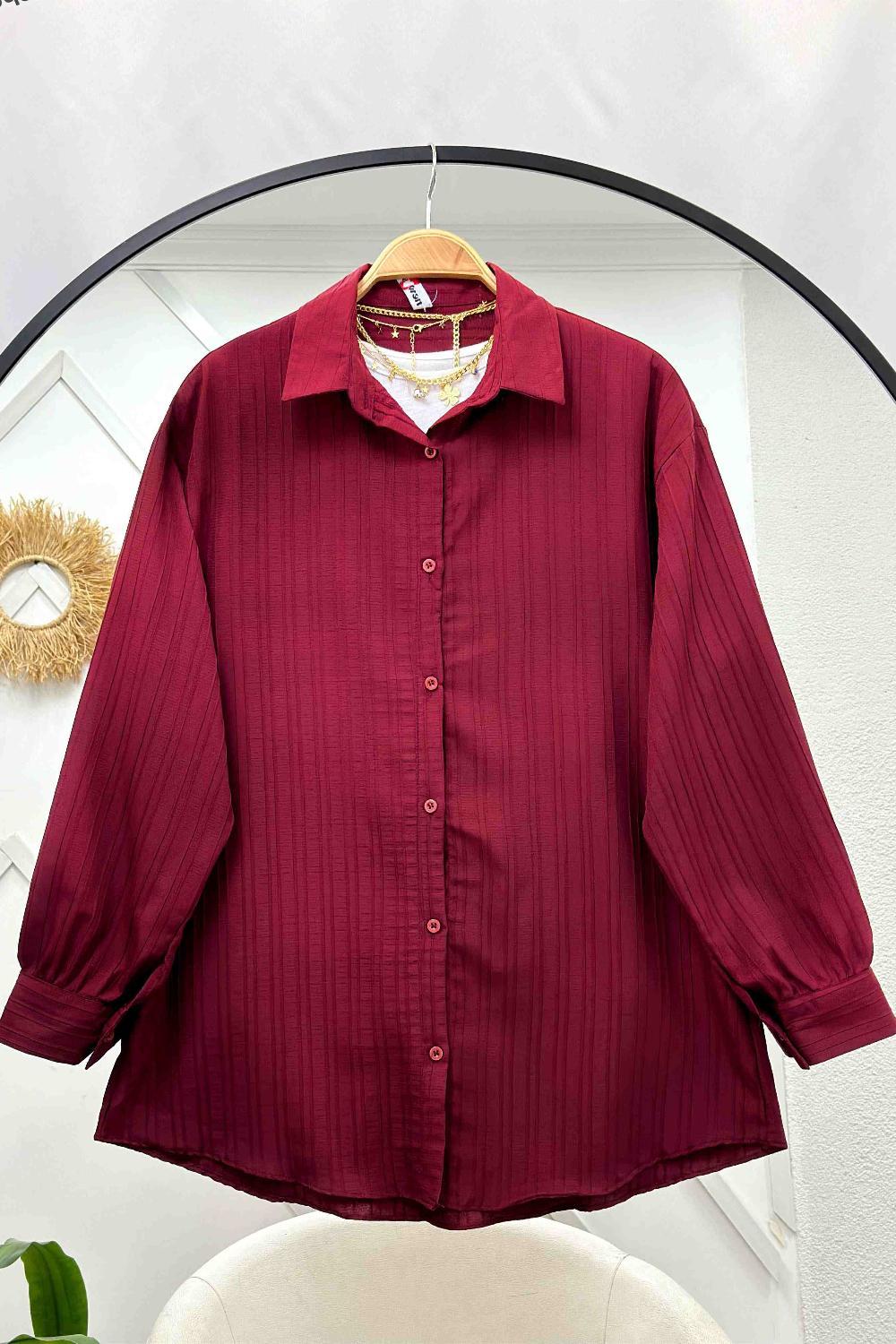 BEL İPLİ FLAMLI GÖMLEK