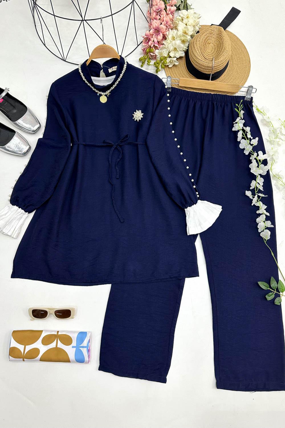 KOLLARI İNCİLİ BROŞLU TAKIM