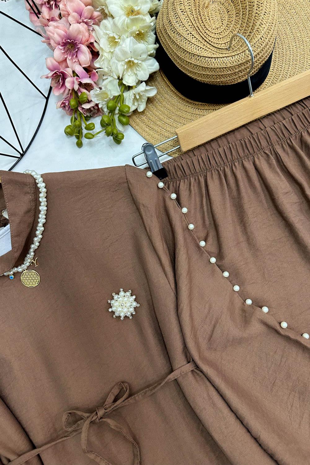 KOLLARI İNCİLİ BROŞLU TAKIM