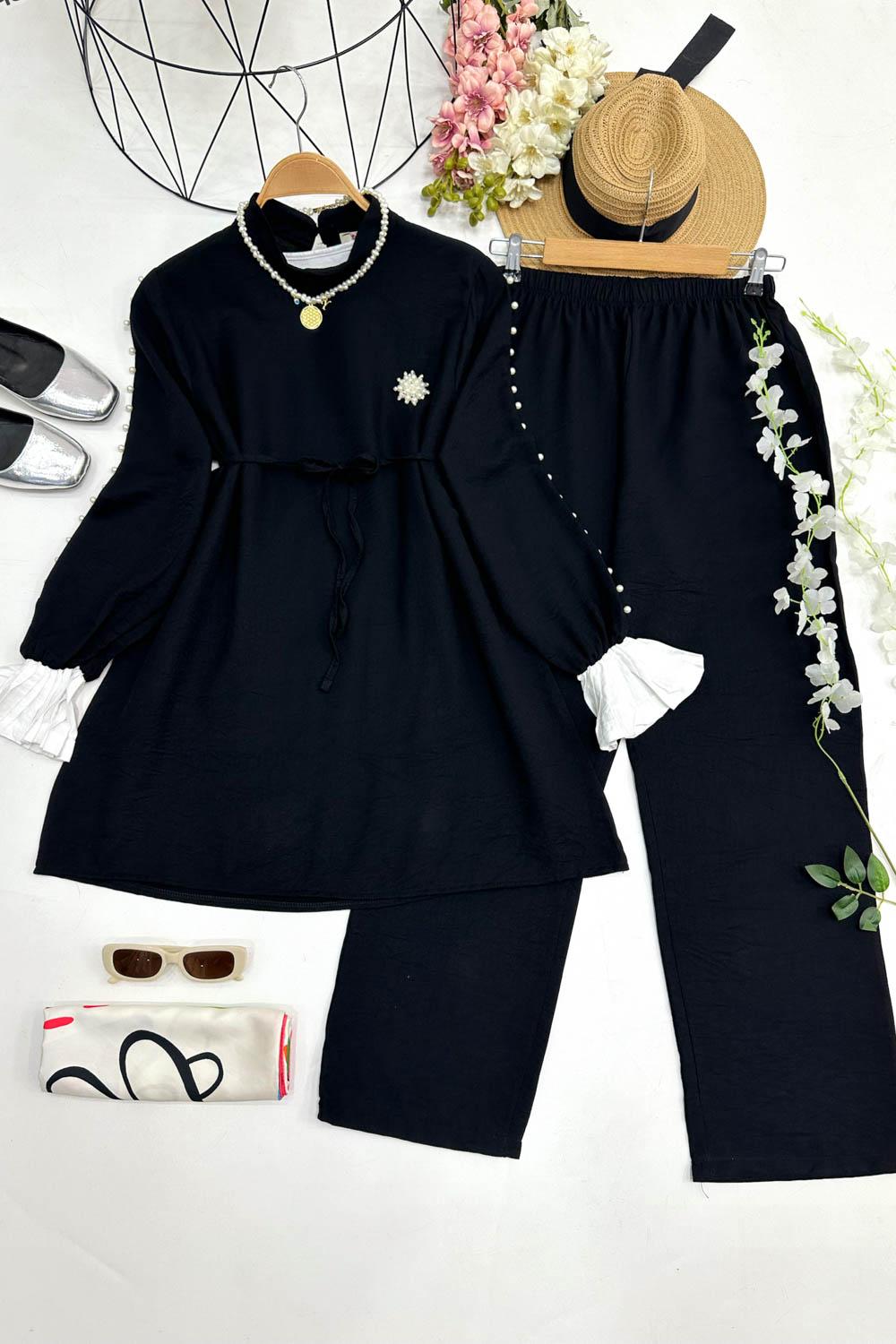 KOLLARI İNCİLİ BROŞLU TAKIM