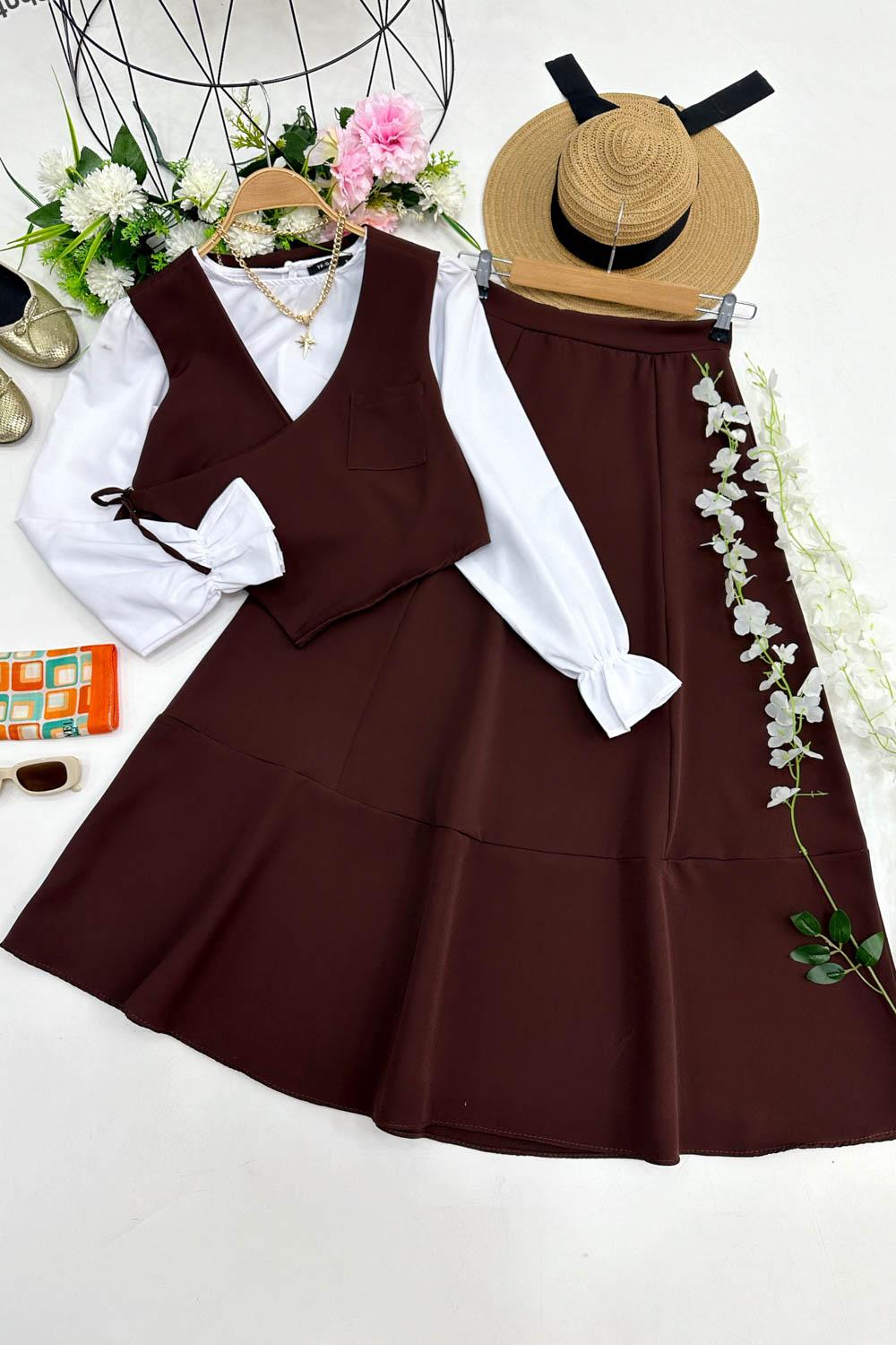 BAĞCIKLI YELEK ETEK TAKIM