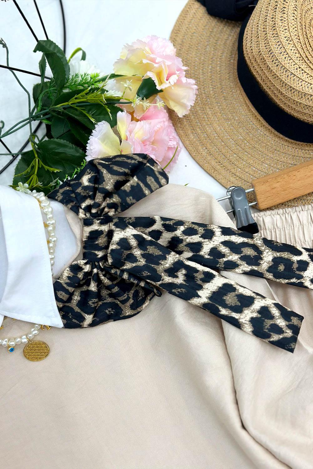 LEOPAR FİYONKLU ETEK TAKIM