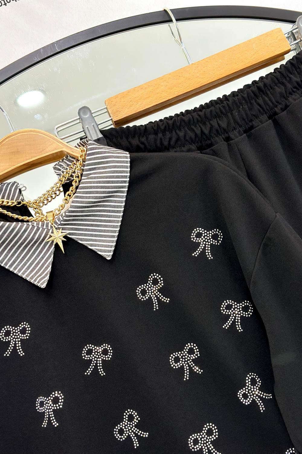 GÖMLEK DETAYLI FİYONK TAŞ DETAYLI TAKIM