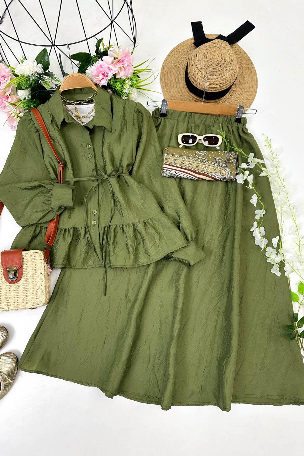 SATEN KRAŞ ETEKLİ TAKIM