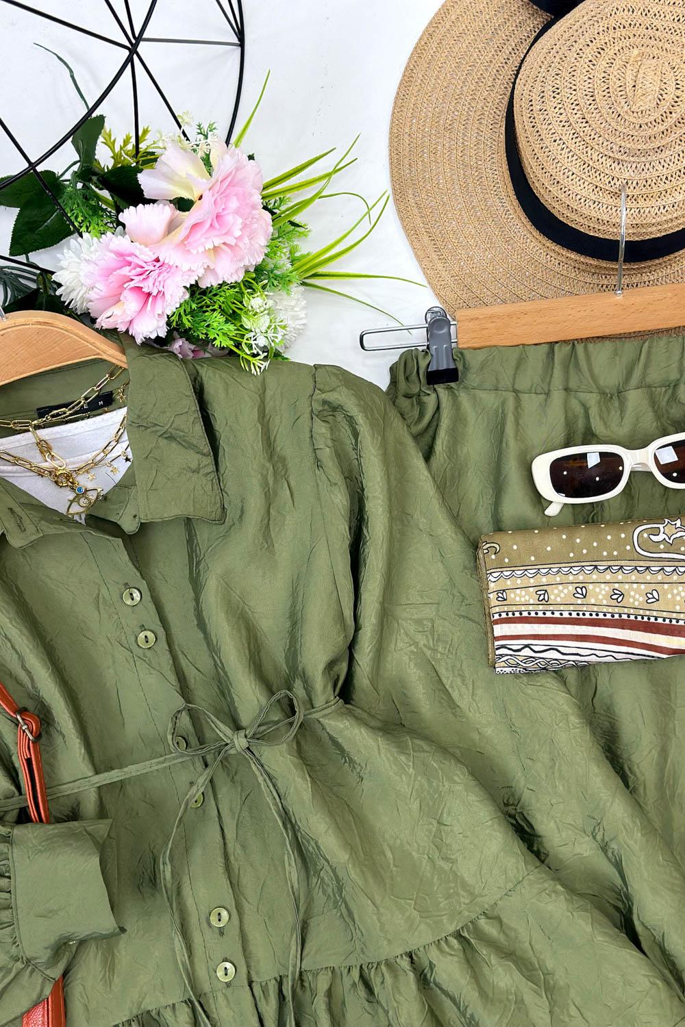 SATEN KRAŞ ETEKLİ TAKIM