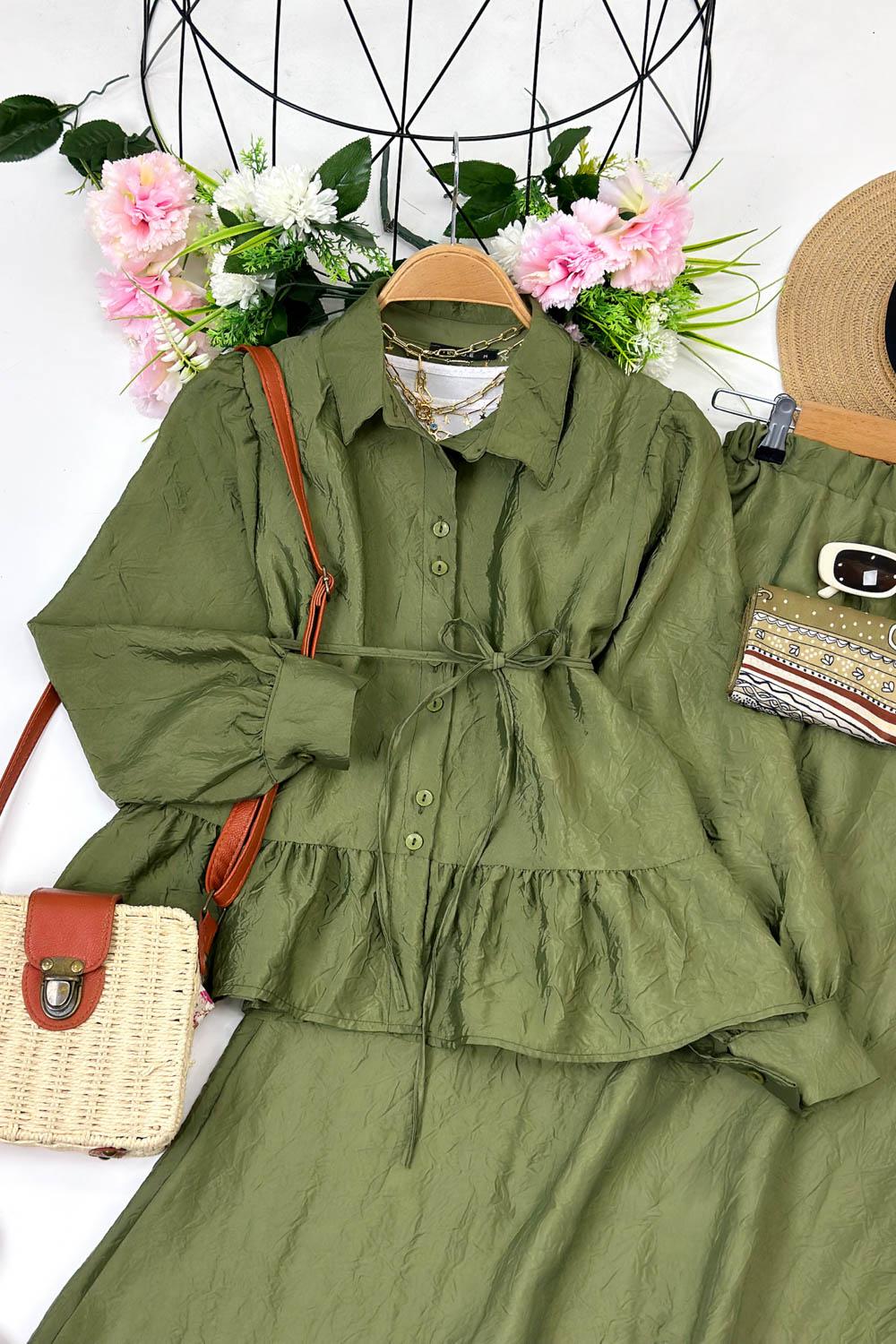 SATEN KRAŞ ETEKLİ TAKIM