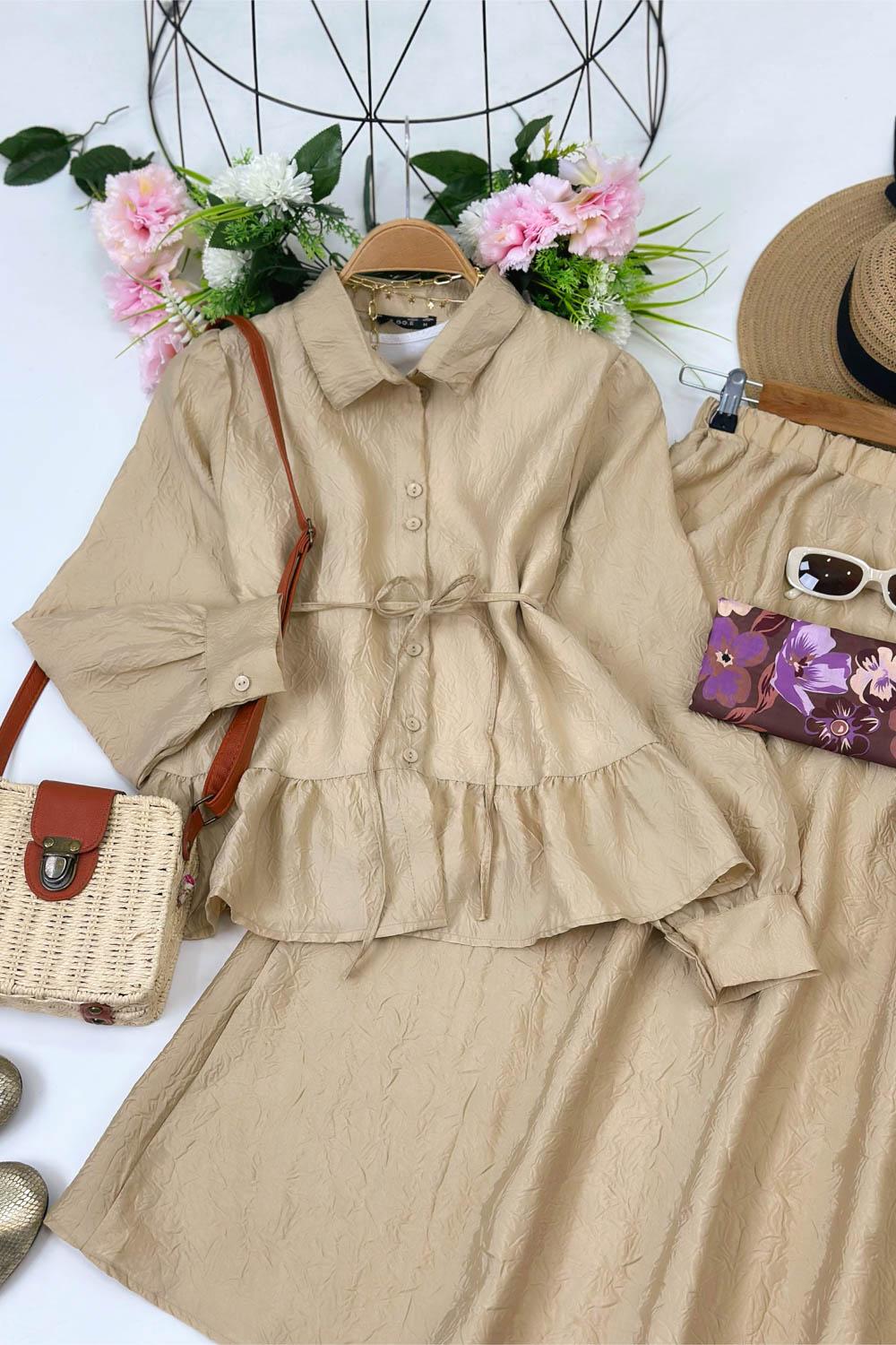 SATEN KRAŞ ETEKLİ TAKIM