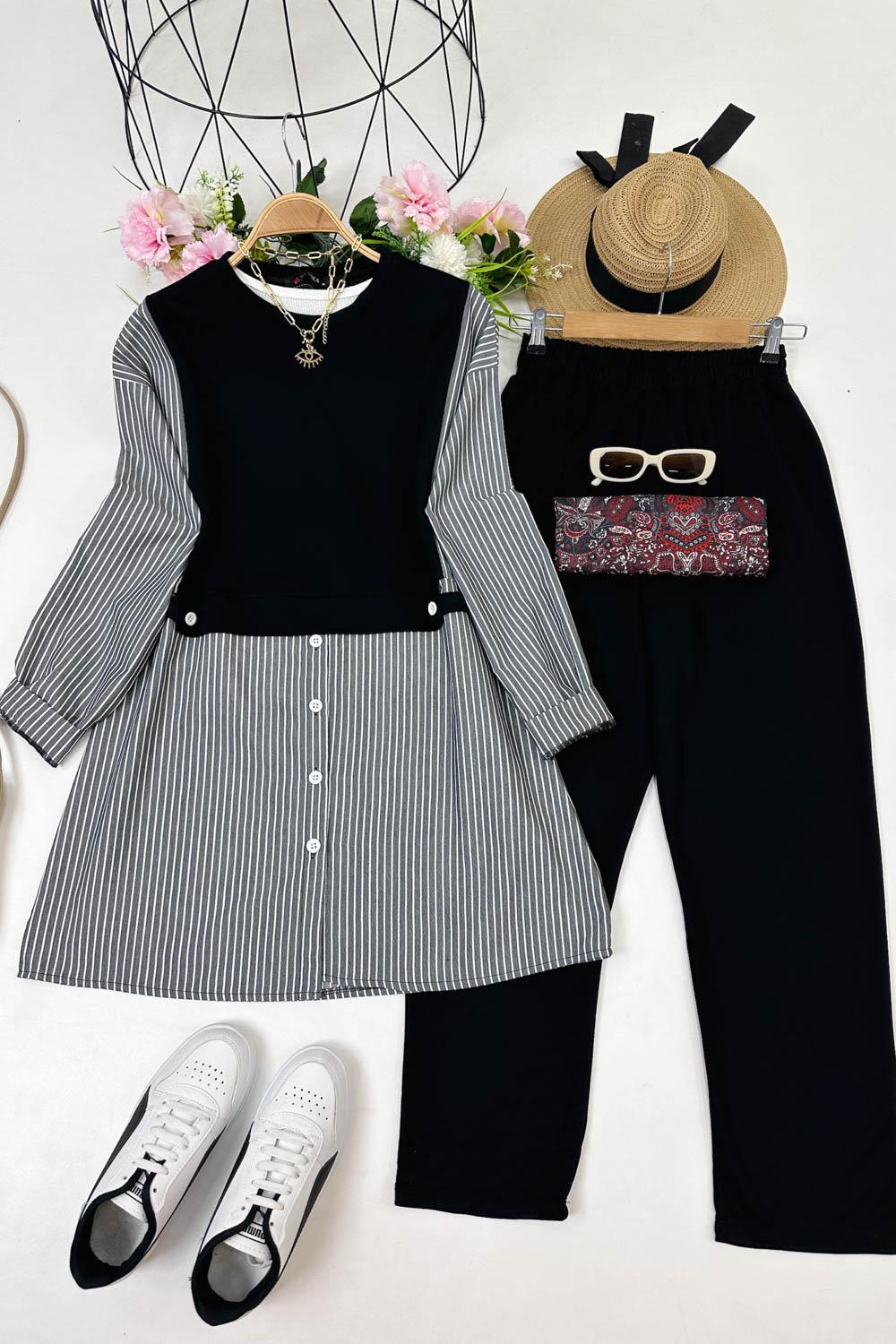 PENYE DETAYLI  GÖMLEKLİ TAKIM