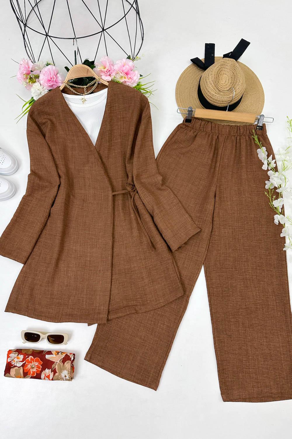 SEVGİ YANDAN BAGLAMALI PANTOLONLU TAKIM