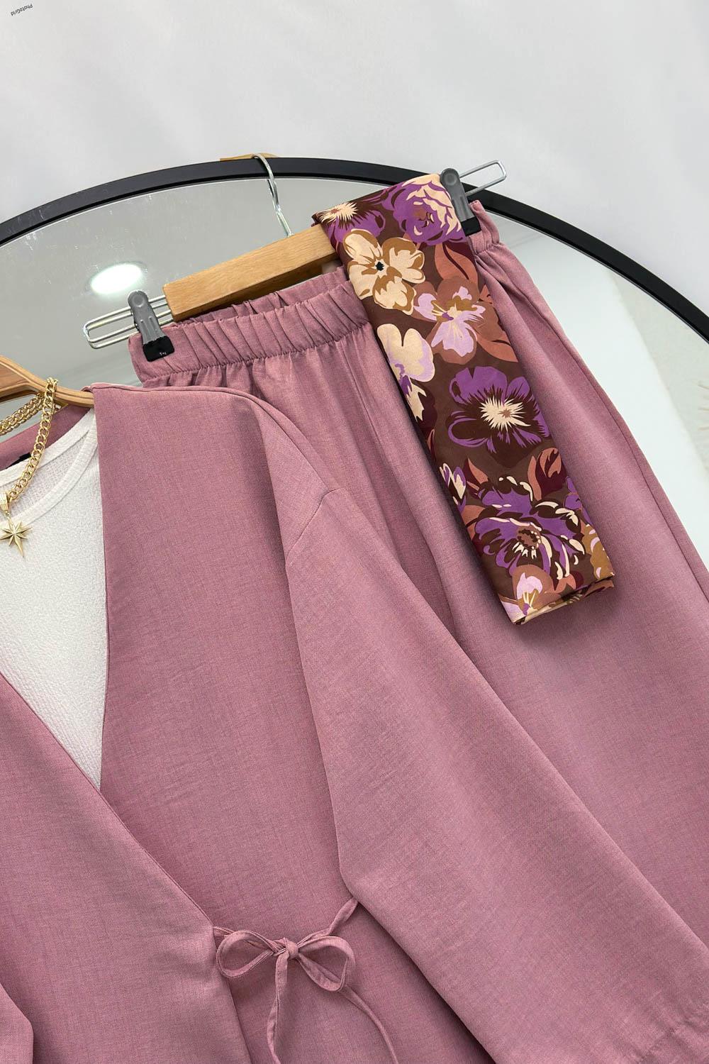 SEVGİ YANDAN BAGLAMALI PANTOLONLU TAKIM