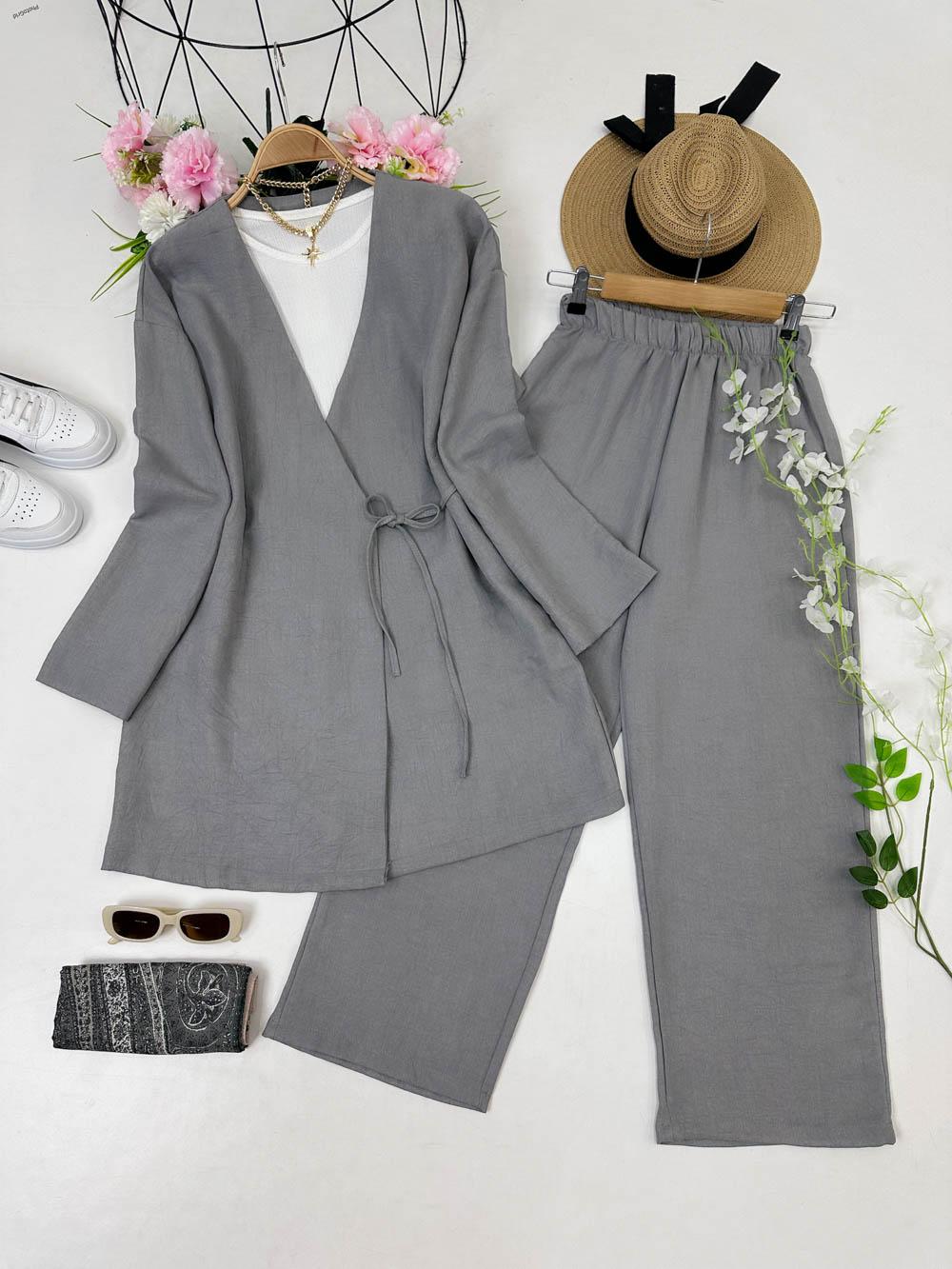 SEVGİ YANDAN BAGLAMALI PANTOLONLU TAKIM