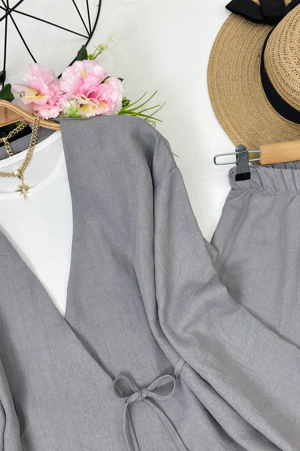 SEVGİ YANDAN BAGLAMALI PANTOLONLU TAKIM
