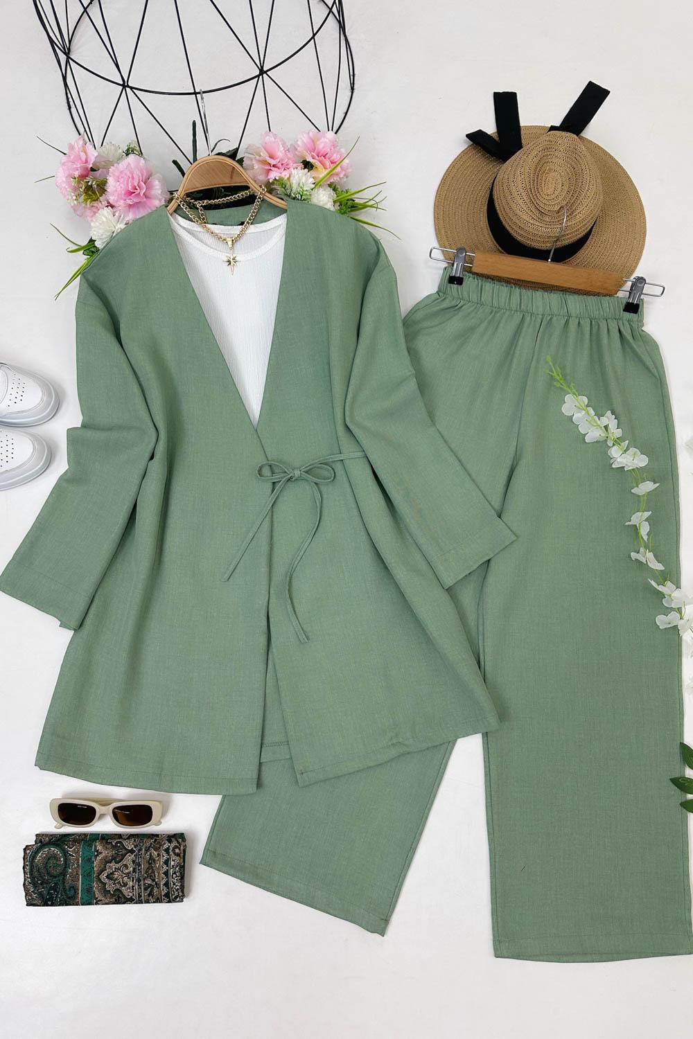 SEVGİ YANDAN BAGLAMALI PANTOLONLU TAKIM