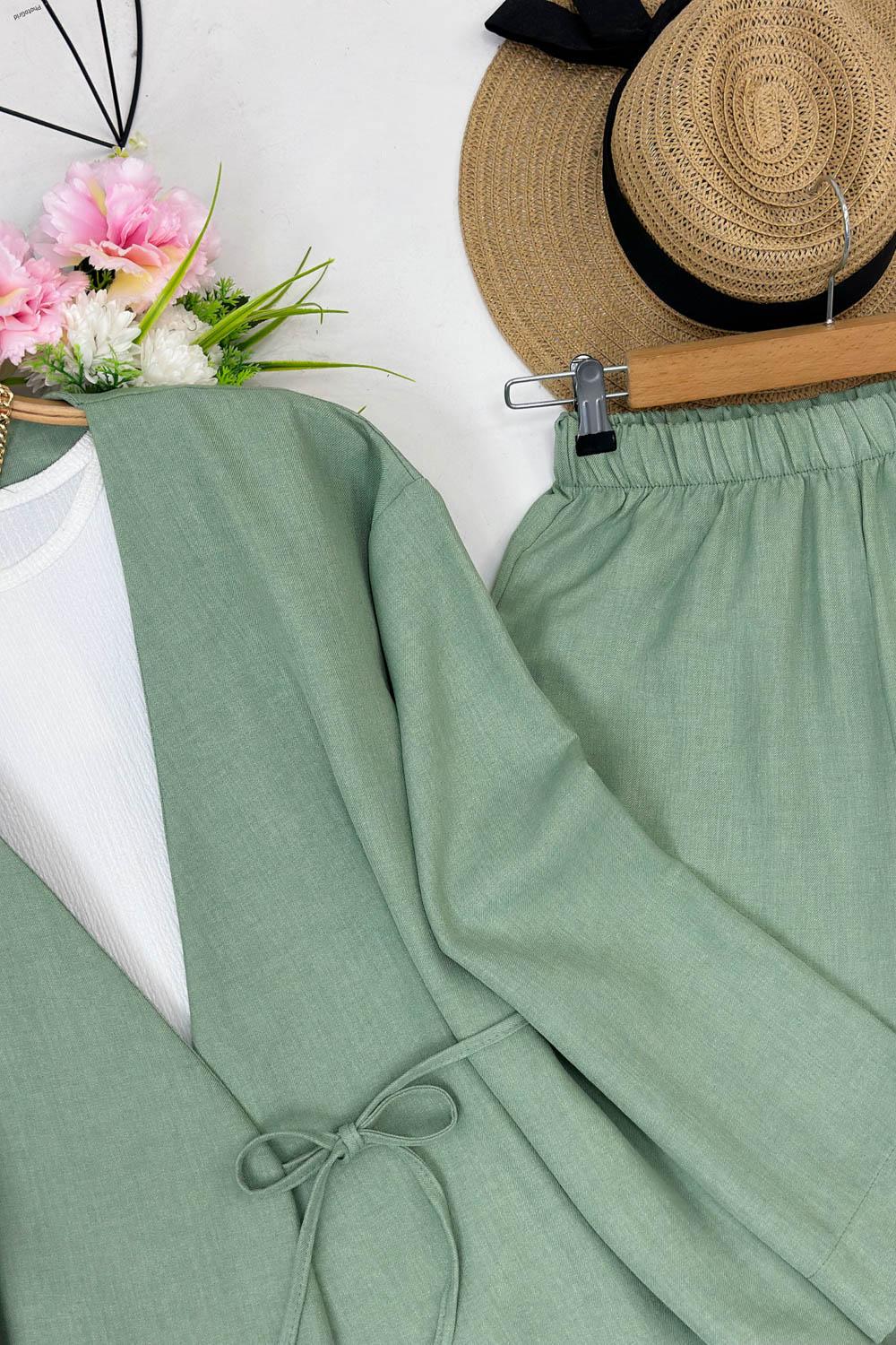 SEVGİ YANDAN BAGLAMALI PANTOLONLU TAKIM