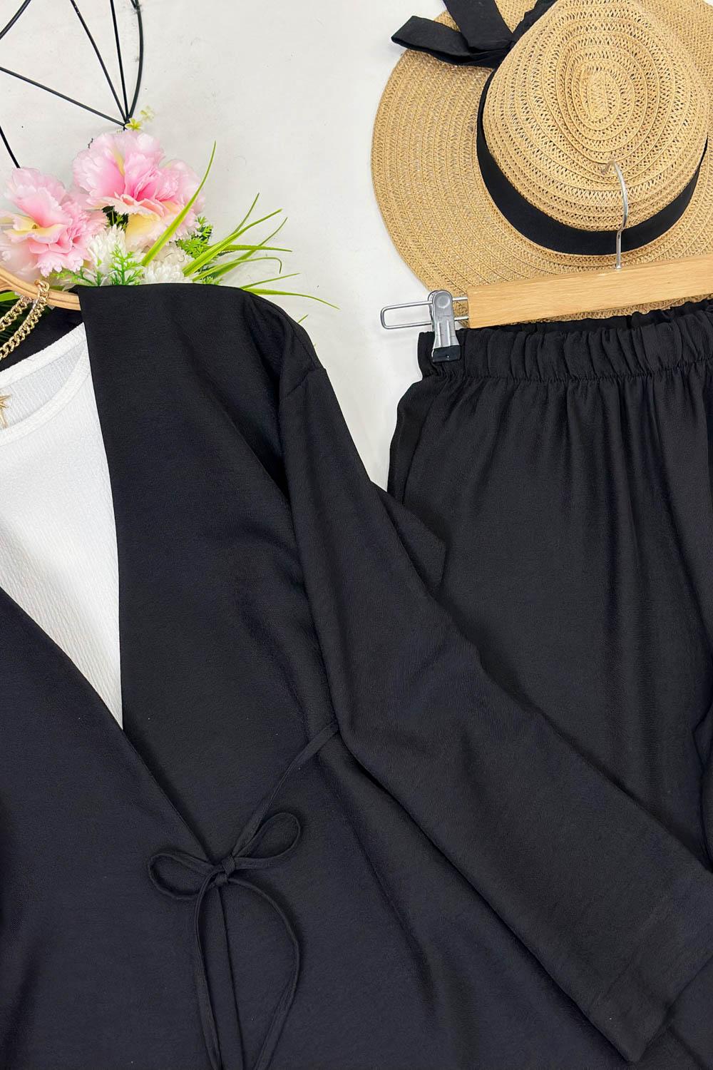 SEVGİ YANDAN BAGLAMALI PANTOLONLU TAKIM