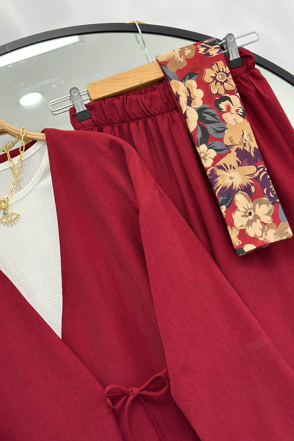 SEVGİ YANDAN BAGLAMALI PANTOLONLU TAKIM