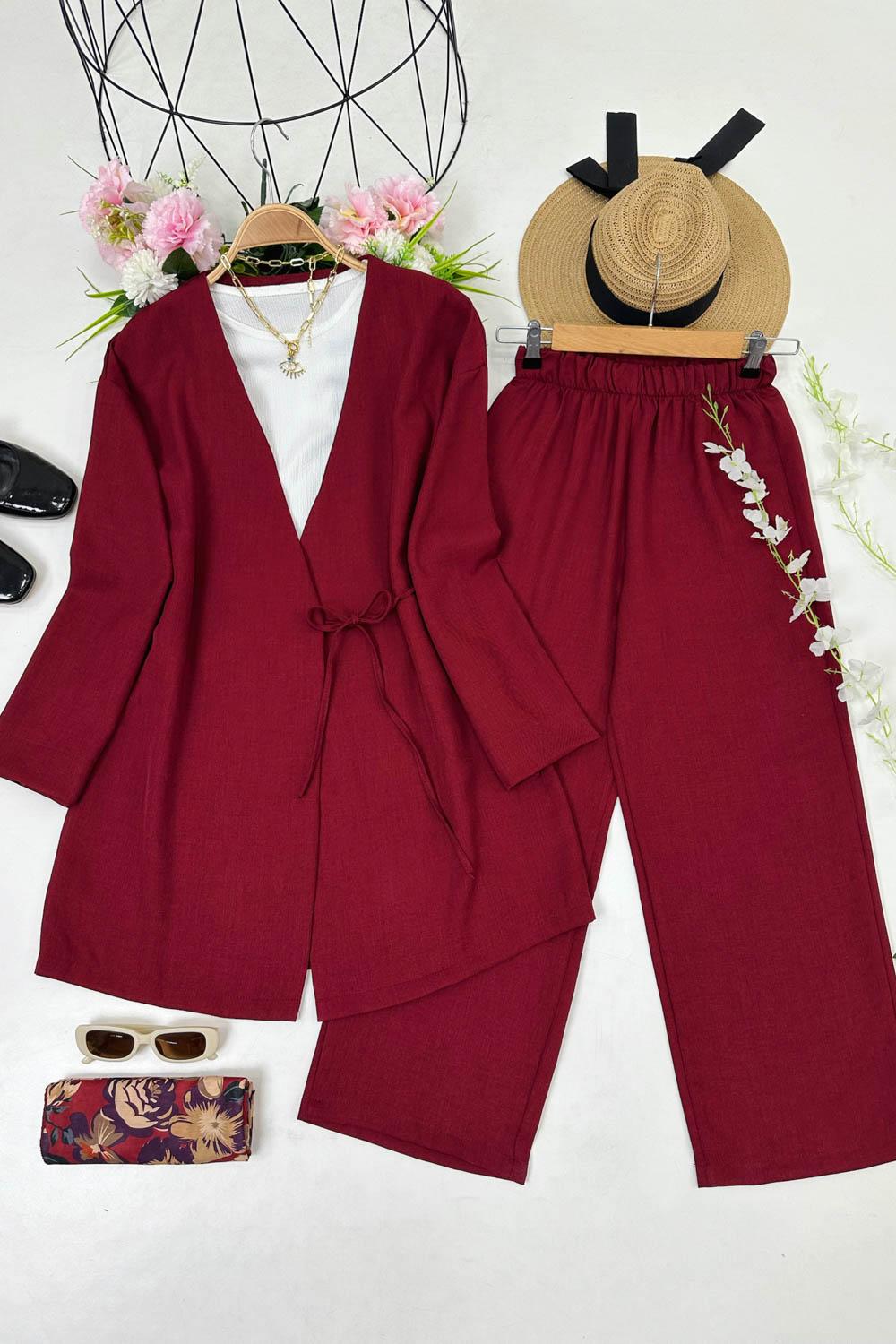 SEVGİ YANDAN BAGLAMALI PANTOLONLU TAKIM