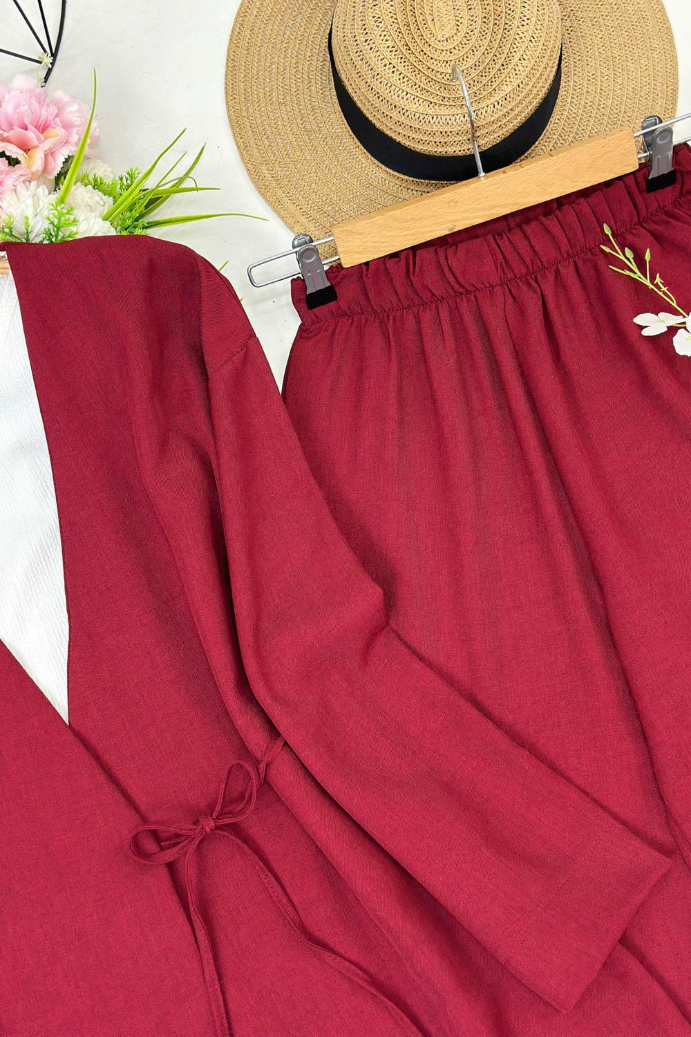 SEVGİ YANDAN BAGLAMALI PANTOLONLU TAKIM