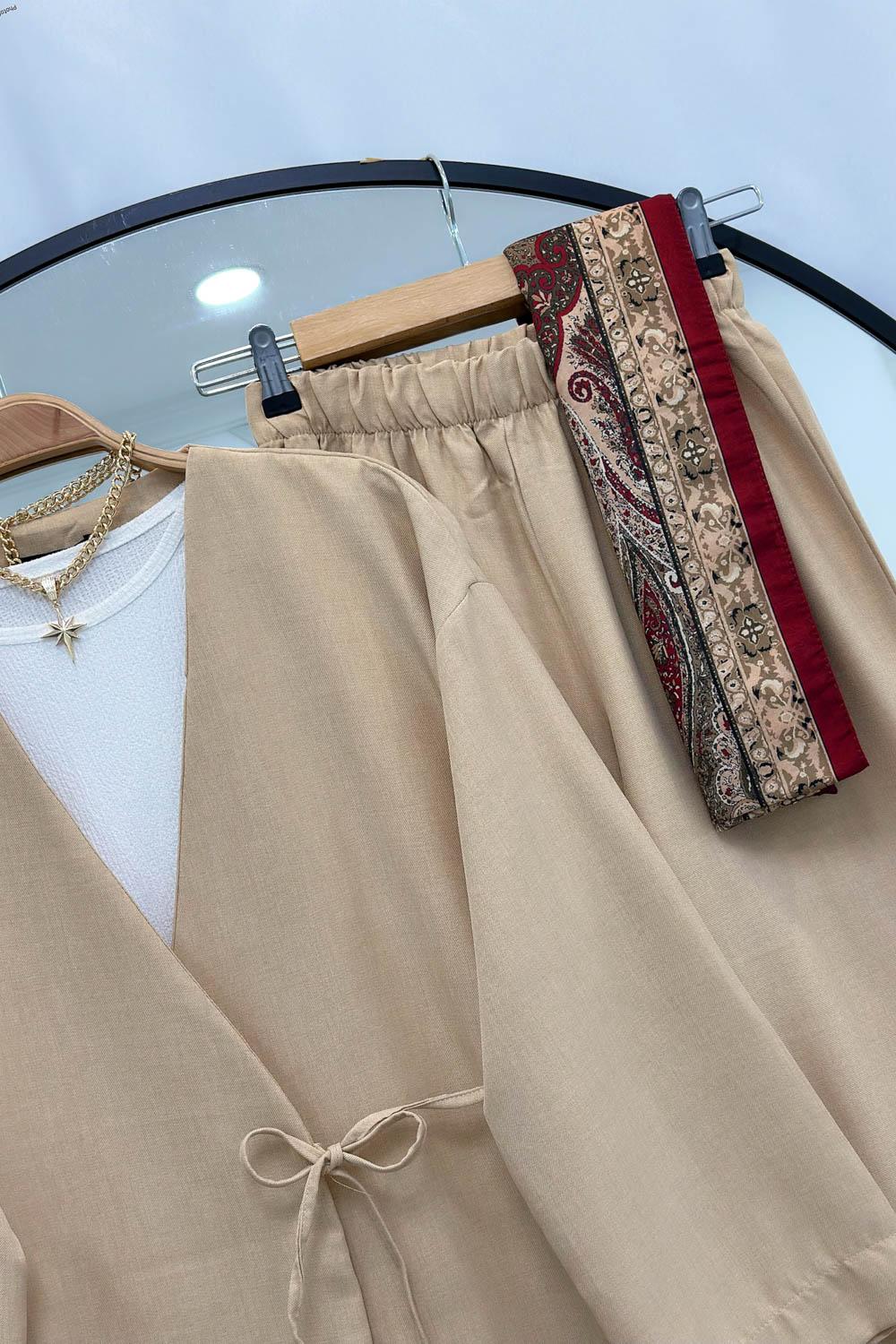 SEVGİ YANDAN BAGLAMALI PANTOLONLU TAKIM