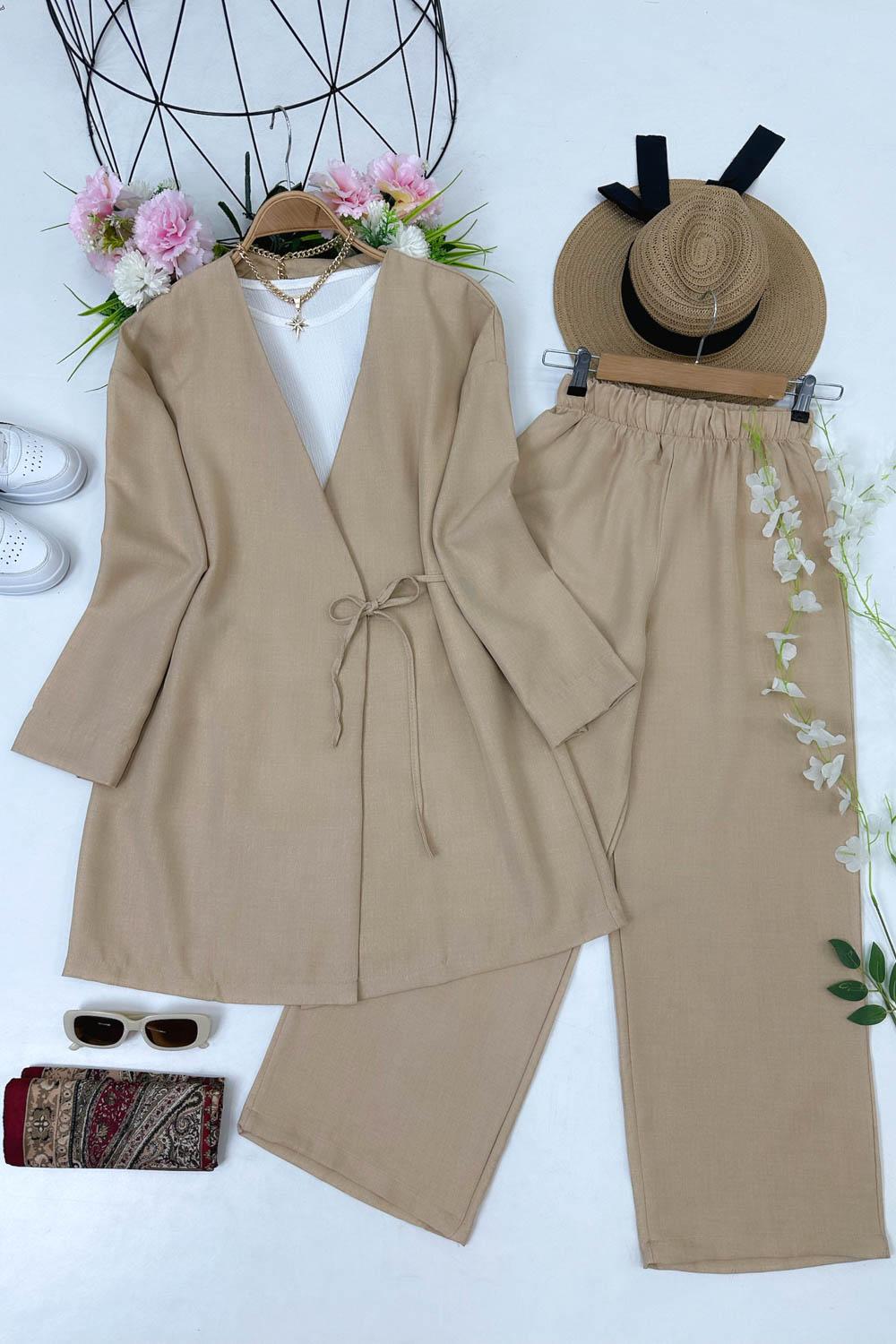 SEVGİ YANDAN BAGLAMALI PANTOLONLU TAKIM