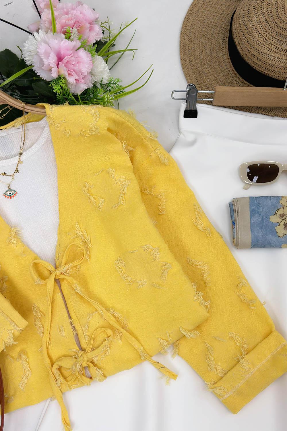 PÜSKÜL  DETAYLI KİMONO