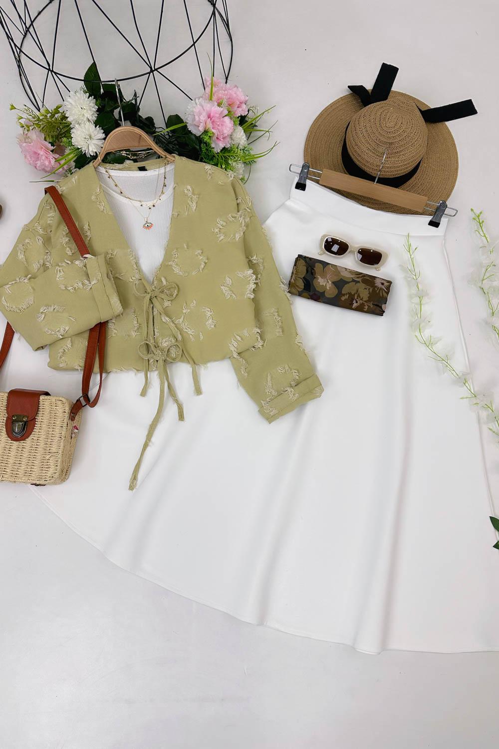 PÜSKÜL  DETAYLI KİMONO