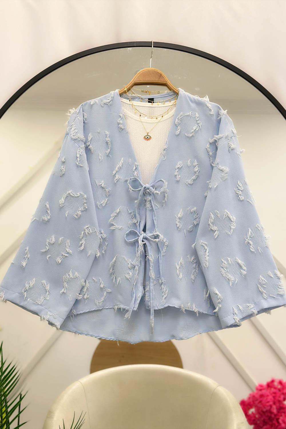 PÜSKÜL  DETAYLI KİMONO