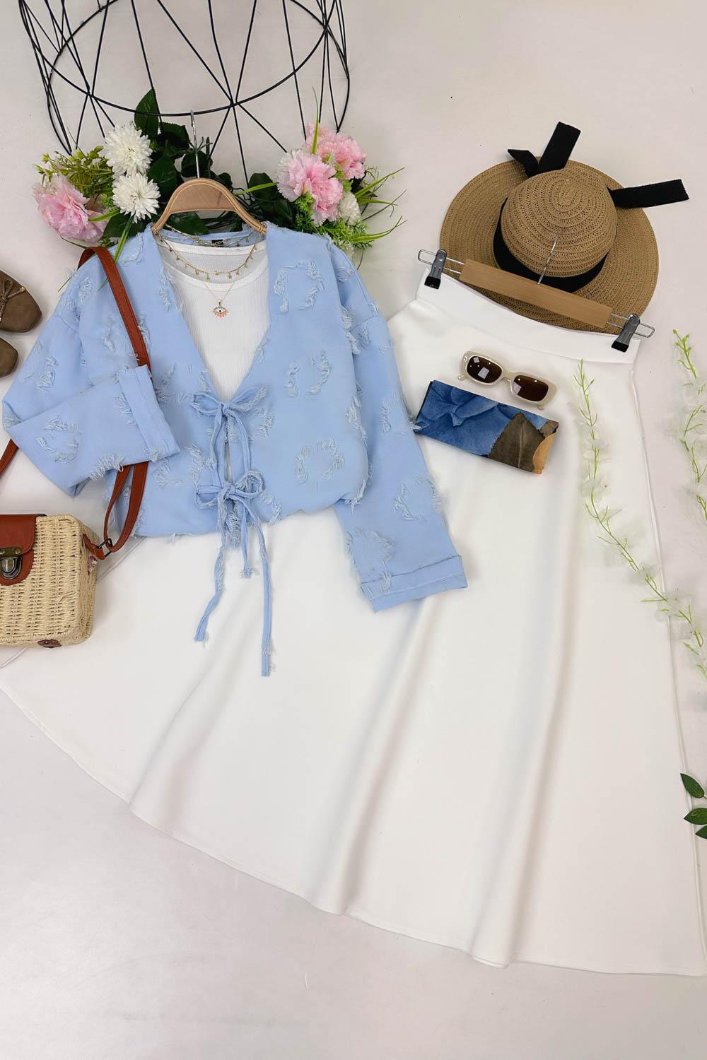 PÜSKÜL  DETAYLI KİMONO